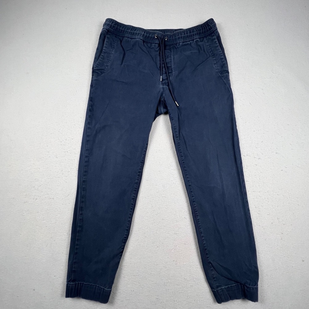 Banana Republic Aiden Fit Jogger Pants Mens 34x32 Navy Blue Twill Chino Casual